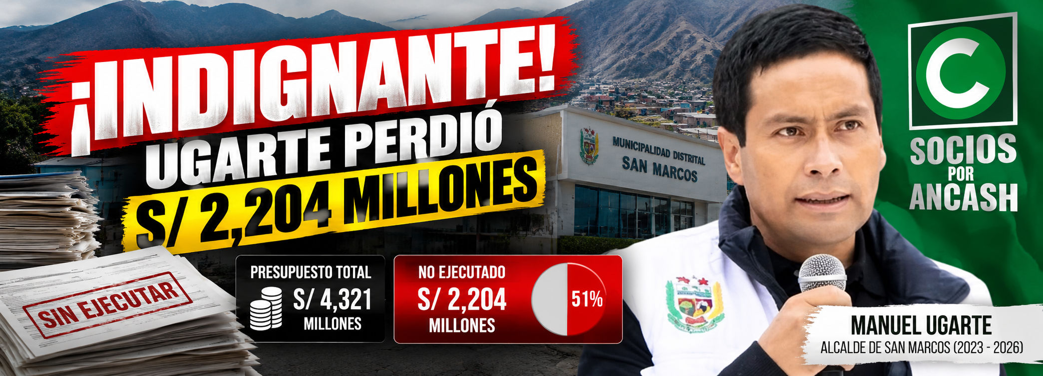 ¡Indignante! Ugarte perdió S/ 2,204 millones