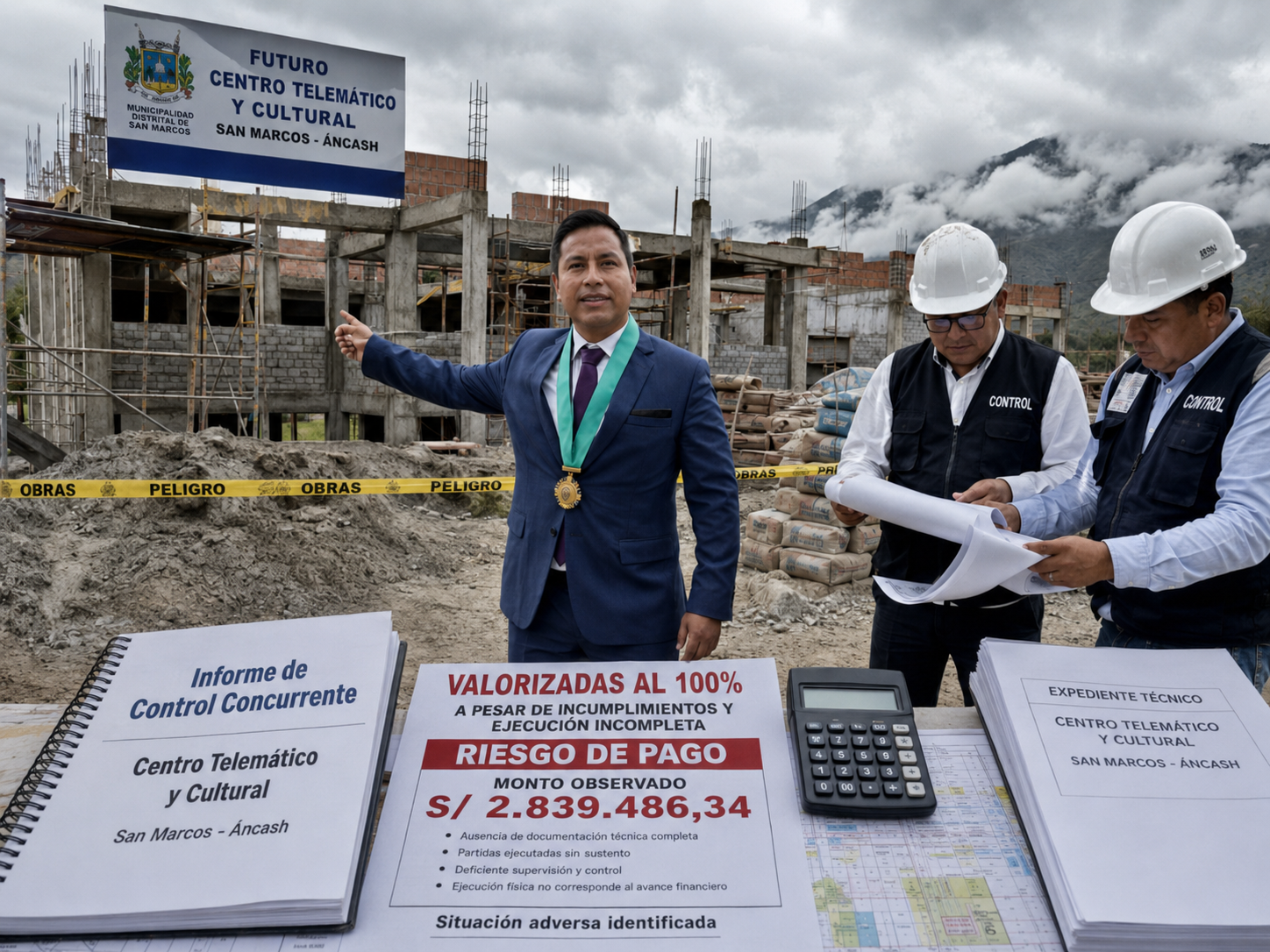 Contraloría: riesgo por S/2,8M en obra de San Marcos