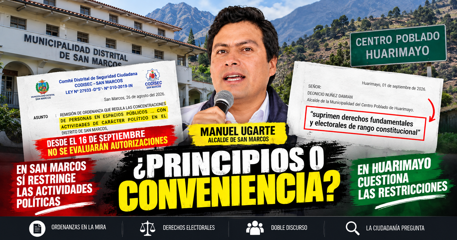 Manuel Ugarte cuestionó una ordenanza de Huarimayo
