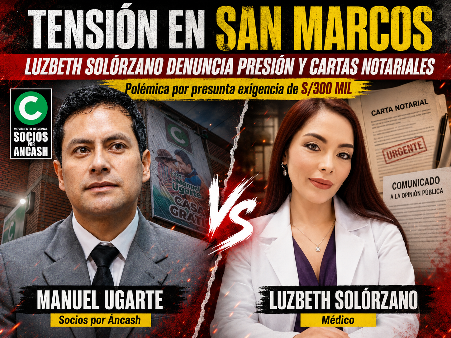 San Marcos: Luzbeth Solórzano acusa al alcalde Manuel Ugarte