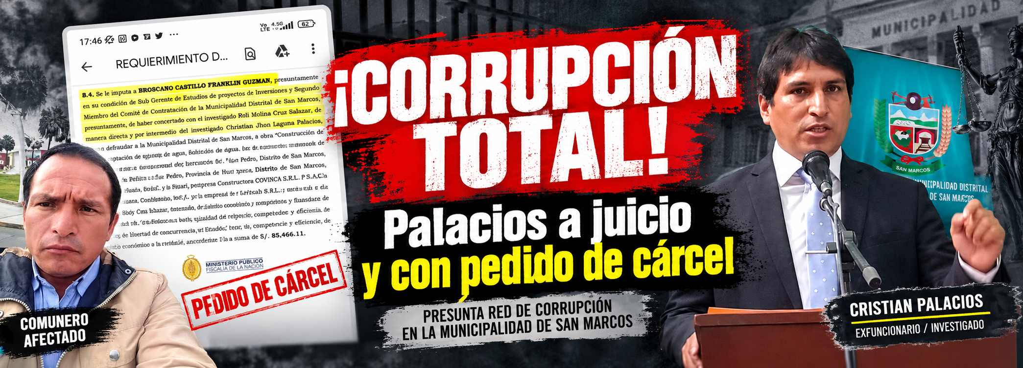 ¡Corrupción total! Palacios a juicio y con pedido de cárcel