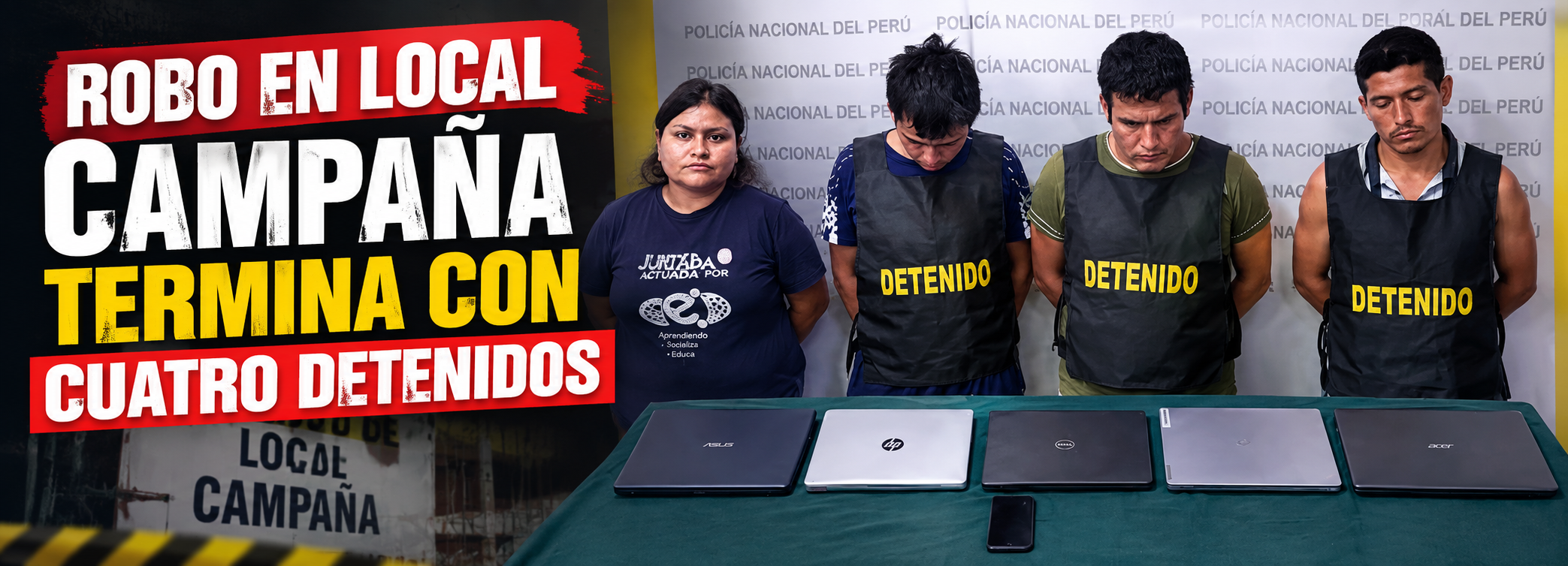 Robo en campaña termina con cuatro detenidos