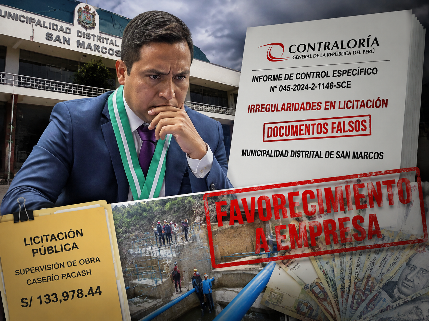 Contraloría detecta favorecimiento en contrato de San Marcos