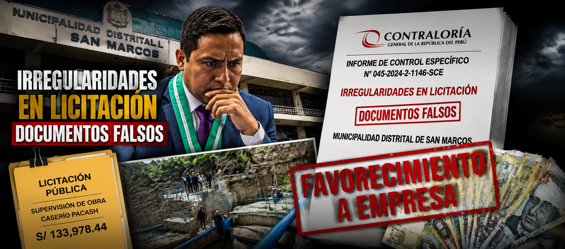 Contraloría detecta favorecimiento en contrato de San Marcos