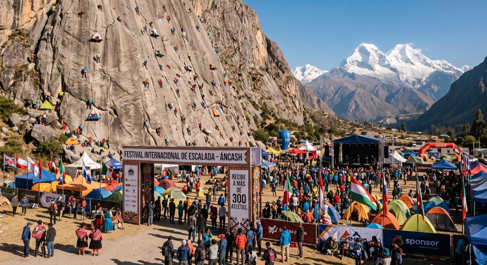 ¡RETANDO A LA MONTAÑA! ÁNCASH RECIBE A MÁS DE 300 ATLETAS EN EL FESTIVAL INTERNACIONAL DE ESCALADA